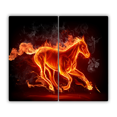 Skleněná krájecí deska Kůň v plamenech