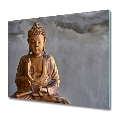 Skleněná krájecí deska Dřevěný buddha
