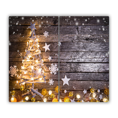 Skleněná krájecí deska Osvětlený vánoční strom