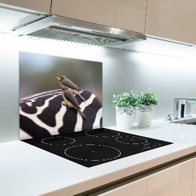Skleněná krájecí deska Ptáci a zebra
