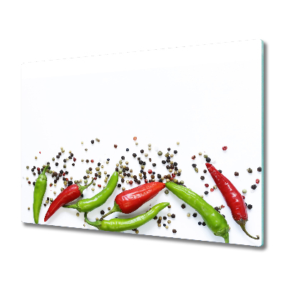 Skleněná krájecí deska Chilli papričky