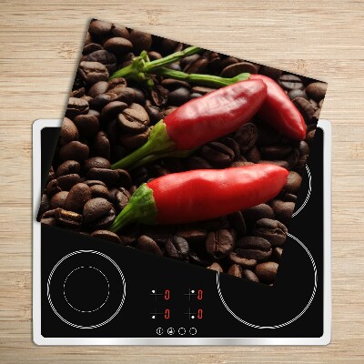 Skleněná krájecí deska Chilli a káva