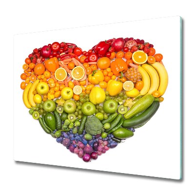 Skleněná krájecí deska Zeleninové srdce