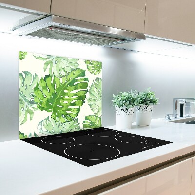Skleněné deska do kuchyně Tropické listy