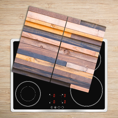 Skleněné deska do kuchyně Dřevěná stěna