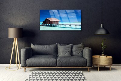 akrylový obraz Moře Pláž Dům Architektura