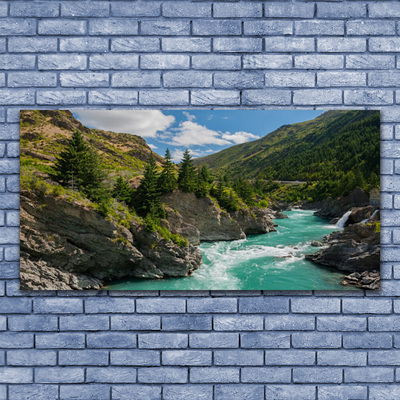 akrylový obraz Hory Řeka Krajina