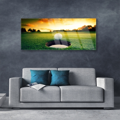 akrylový obraz Golfový Míček Tráva Příroda