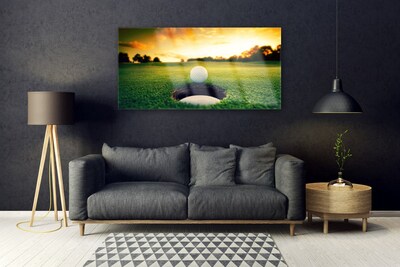 akrylový obraz Golfový Míček Tráva Příroda