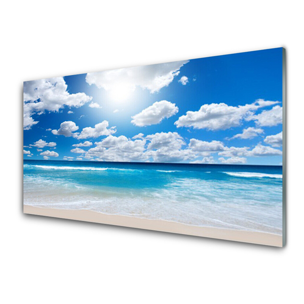 akrylový obraz Moře Pláž Mraky Krajina