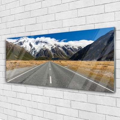 akrylový obraz Cesta Hory Sníh Krajina