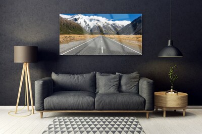 akrylový obraz Cesta Hory Sníh Krajina