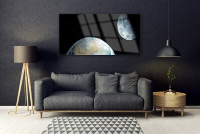 akrylový obraz Měsíc Země Vesmír