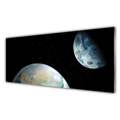 akrylový obraz Měsíc Země Vesmír