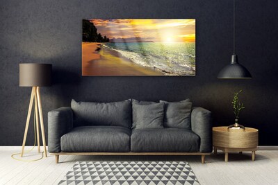 akrylový obraz Slunce Pláž Moře Krajina