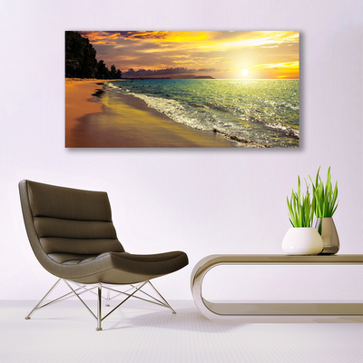 akrylový obraz Slunce Pláž Moře Krajina
