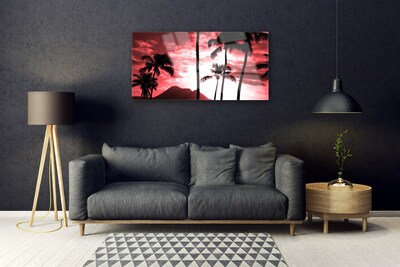 akrylový obraz Hora Palmy Stromy Příroda