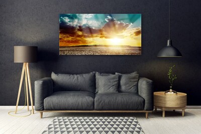 akrylový obraz Slunce Poušť Krajina