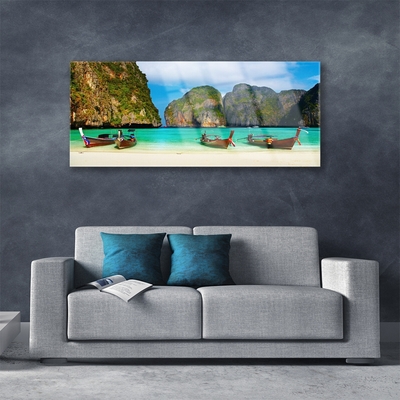 akrylový obraz Pláž Moře Hory Krajina