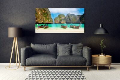 akrylový obraz Pláž Moře Hory Krajina