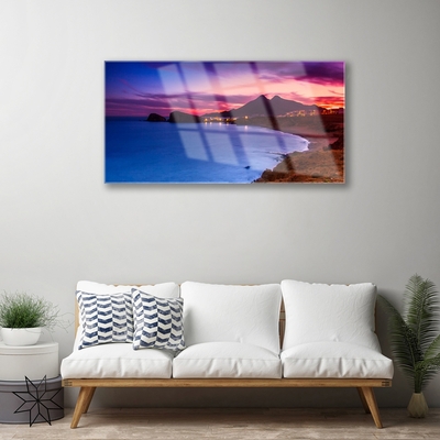 akrylový obraz Moře Pláž Hory Krajina