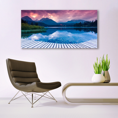 akrylový obraz Hora Jezero Krajina