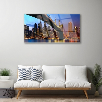 akrylový obraz Most Město Voda