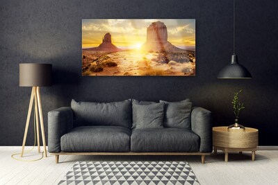 akrylový obraz Poušť Slunce Krajina
