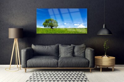 akrylový obraz Tráva Strom Příroda