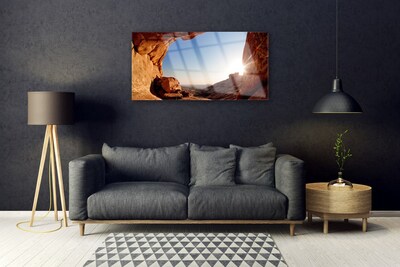 akrylový obraz Skála Slunce Krajina