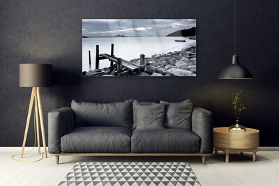 akrylový obraz Pláž Kameny Krajina