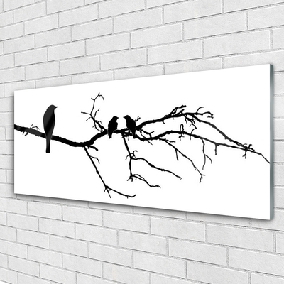 akrylový obraz Ptáci Větev Umění