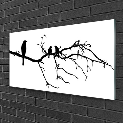 akrylový obraz Ptáci Větev Umění