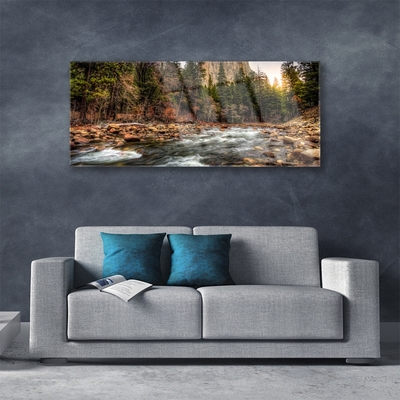 akrylový obraz Les Jezero Příroda
