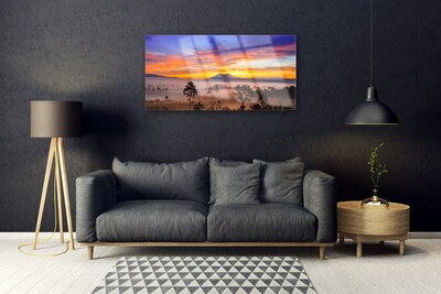 akrylový obraz Stromy Mlha Krajina