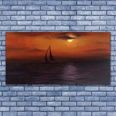 akrylový obraz Moře Loďka Krajina