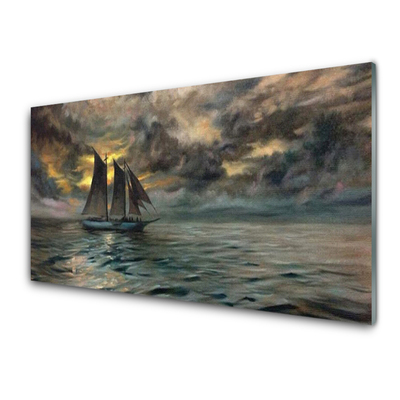 akrylový obraz Moře Loďka Krajina
