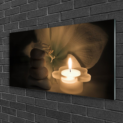 akrylový obraz Svíčka Kameny Umění
