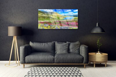 akrylový obraz Hora Záliv Louka Příroda