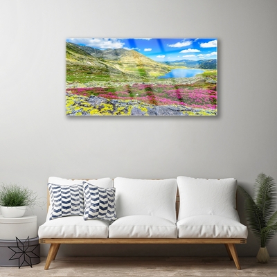 akrylový obraz Hora Záliv Louka Příroda