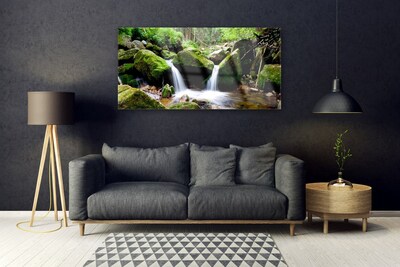 akrylový obraz Vodopád Skály Příroda