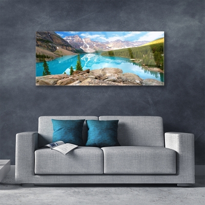 akrylový obraz Hory Jezero Příroda