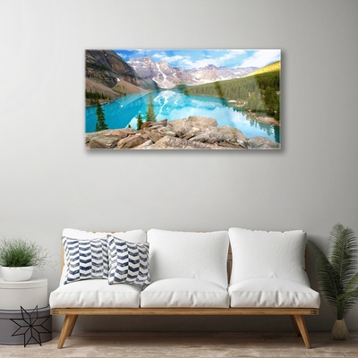 akrylový obraz Hory Jezero Příroda