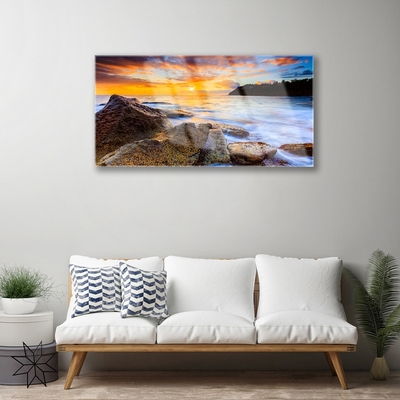 akrylový obraz Kameny Moře Krajina