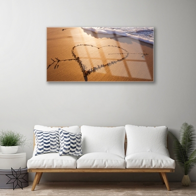 akrylový obraz Pláž Srdce Moře Umění