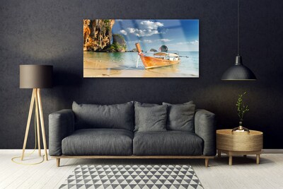 akrylový obraz Loďka Moře Krajina