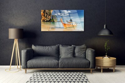 akrylový obraz Loďka Moře Krajina