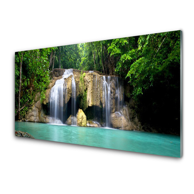 akrylový obraz Vodopád Strom Příroda