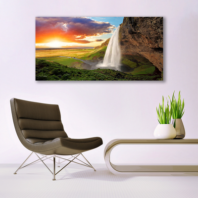 akrylový obraz Hora Vodopád Příroda