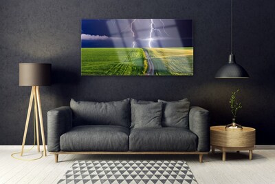 akrylový obraz Pole Blesk Krajina